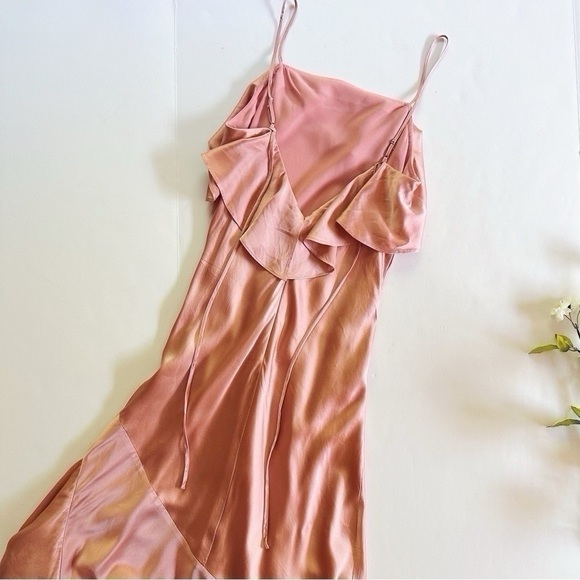 Cinq A Sept Elly Charmeuse Ruffle Midi Dress 0 - Picture 7 of 10